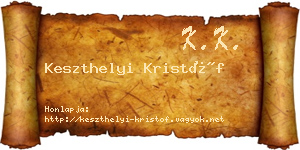 Keszthelyi Kristóf névjegykártya